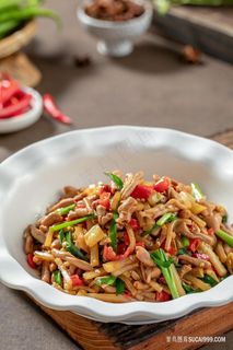 小炒鹅肠美食图片