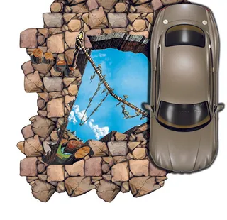 3D吊绳天空地画地砖