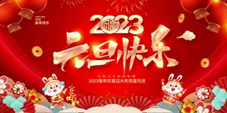 元旦快乐展板