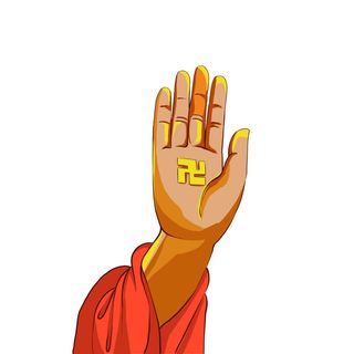 禅意佛手拈花指莲花佛珠敦煌文化线描稿国潮风元素设计模板素材