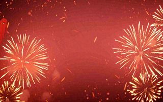 红色喜庆烟花缤纷节日背景，新春新年除夕