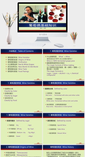 红酒葡萄酒知识培训宣传介绍PPT模板预览图