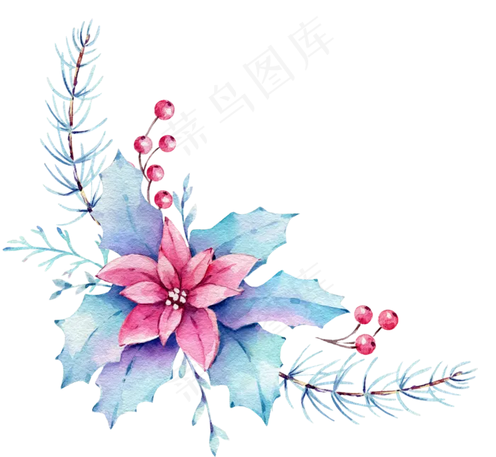 水彩插画-花