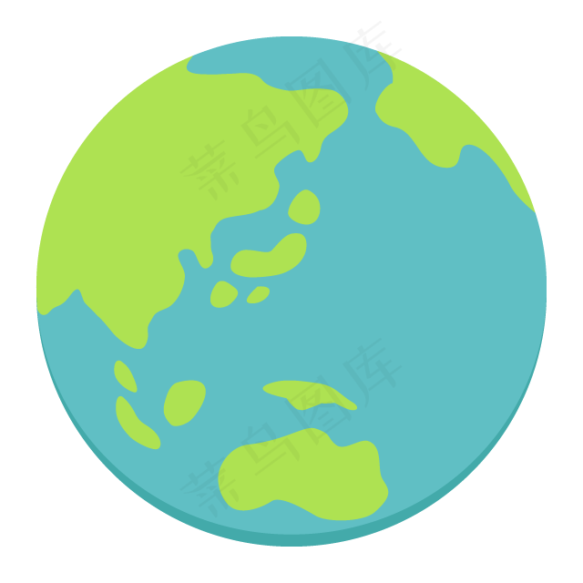 蓝色绿色卡通动漫地球星球家园可爱免扣元素