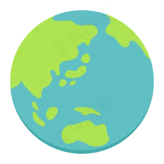 蓝色绿色卡通动漫地球星球家园可爱免扣元素 蓝色绿色卡通动漫地球星球家园可爱免扣元素