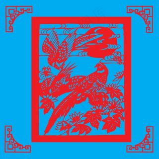 鸟剪纸 剪纸风元素