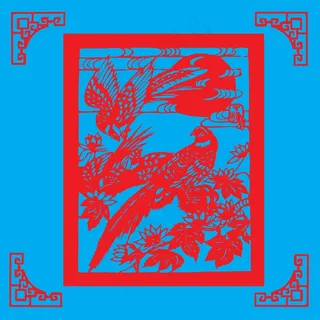 鸟剪纸 剪纸风元素