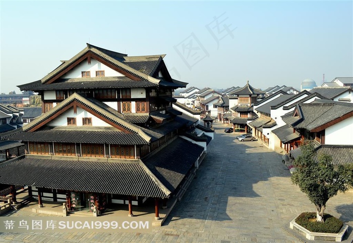 美丽整齐的淹城古建筑