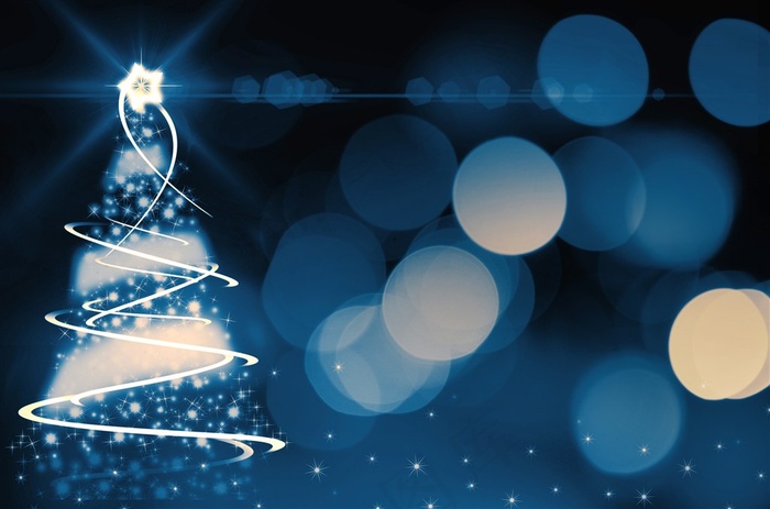 梦幻圣诞树与光斑高清大图