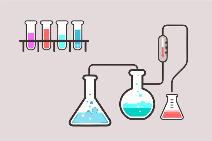 矢量 科学生物化学实验仪器
