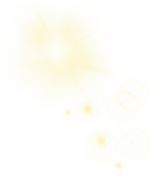 透明背景上的阳光。 辉光效应