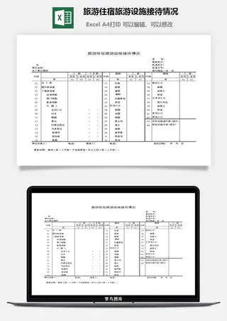 旅游住宿旅游设施接待情况excel模板
