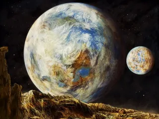 星空中的月亮月球图片