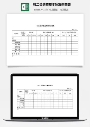 省二类调查基本情况调查表excel模板