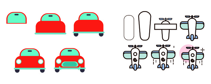 卡通飞机汽车cdr矢量模版下载