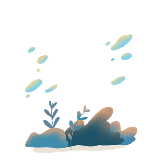 开学季扁平彩色背景植物元素组合 