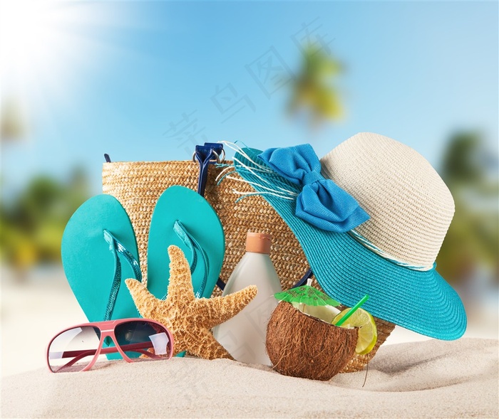 唯美的沙滩海边景色高清素材图片