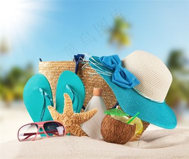 唯美的沙滩海边景色高清素材图片