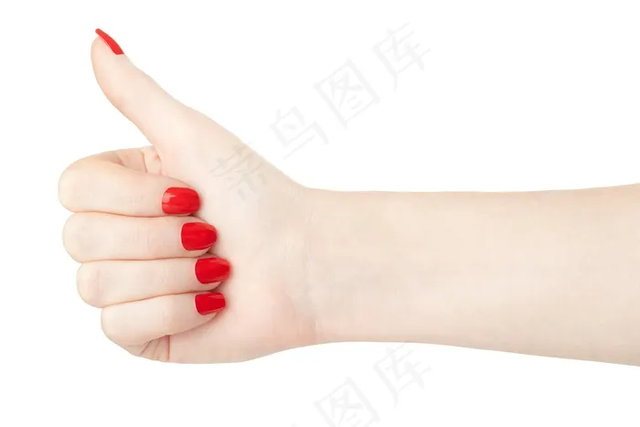 红色短指甲美甲图片