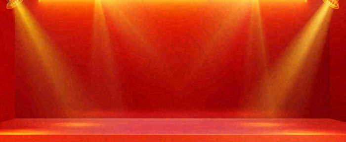 红色渐变灯光舞台质感背景