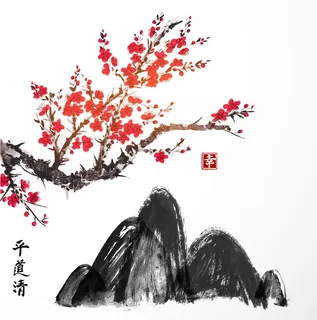 中国山水画水墨图案素材13