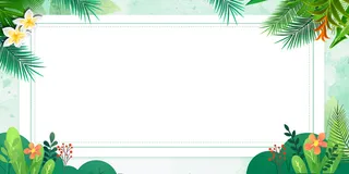 绿色简约卡通边框展板背景
