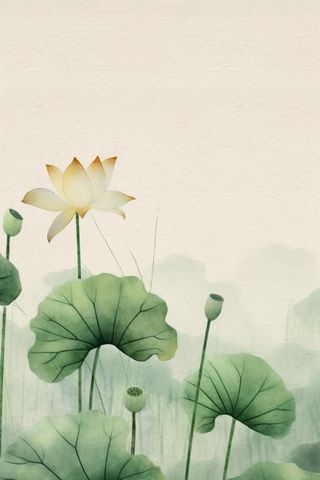 简约水墨绿色国风背景