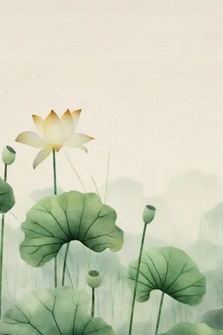 简约水墨绿色国风背景