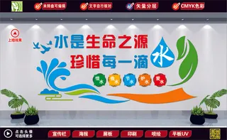 珍惜水资源造型墙