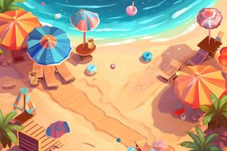 海滩海边夏日游泳背景