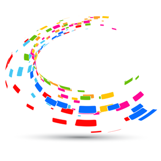 方块弧形多彩围绕