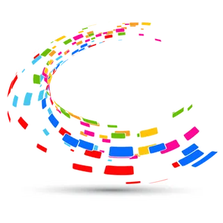 方块弧形多彩围绕