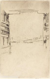 惠斯勒素描简约建筑装饰画