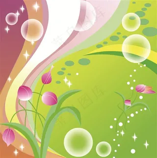 矢量春天植物花卉插画