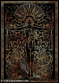男子天平座十二星座底纹背景图片手绘插画 男子天平座十二星座底纹背景图片手绘插画