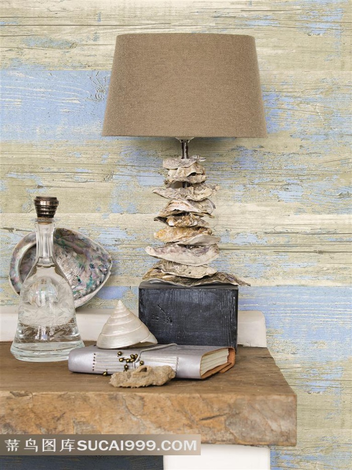 欧美室内效果图复古台灯