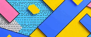 彩色涂鸦墙矩形形状点线面，高饱和色彩青春