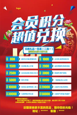 超市积分兑换海报