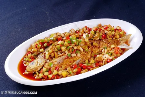 农夫烤鲳鱼中华美食摄影图