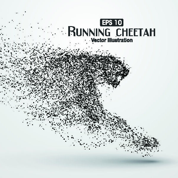 矢量科技动感粒子元素EPS运动人物动物点状创意矢量科幻设计素材