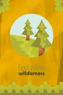 自然风景动物植物扁平矢量插画