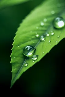 绿色清新水滴绿叶背景图