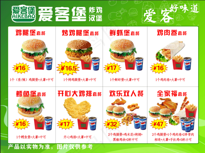 汉堡菜单点菜灯片