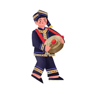 手绘-少数民族元素人物贴纸9