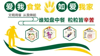 节约粮食 创文  餐饮 食堂 文化墙