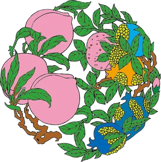 中国吉祥图免扣元素矢量图桃子