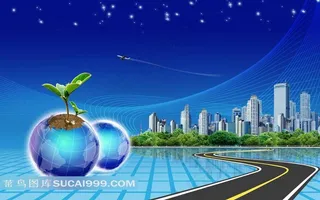 环保城市科技背景素材