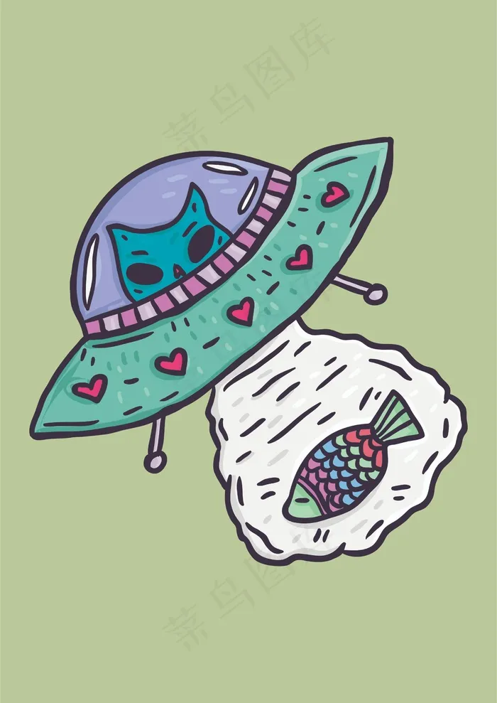 外星人太空船 辐射变异鱼cdr矢量模版下载