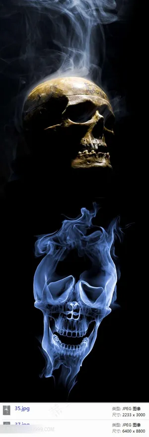 骷髅头烟雾背景素材 骷髅头烟雾背景素材