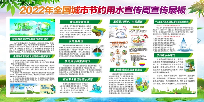 节约用水 春天 绿色 psd模版下载